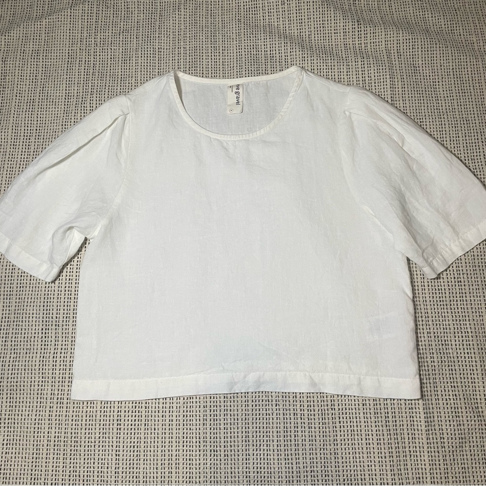 eve gravel linen boxy crop